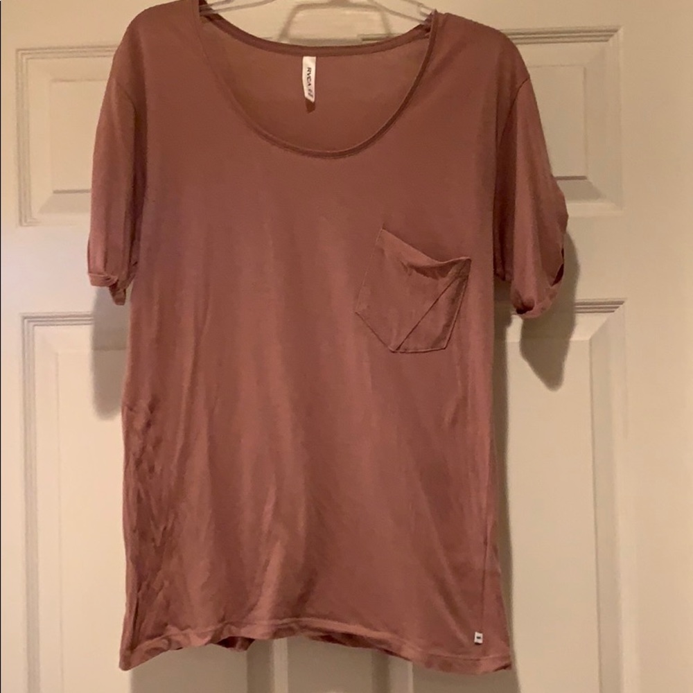 RVCA shirt sleeve pocket tee, blush pink, XS/S